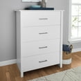 thumbnail image 4 of (3 pack) Mainstays Hillside 4-Drawer Dresser, White Finish, 4 of 17