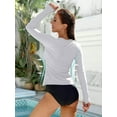 thumbnail image 4 of Women Rash Guard Swim Shirt Long Sleeve Sun Protection Thumb Hole UPF 50, 4 of 6