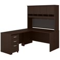 thumbnail image 1 of Pemberly Row 60W L Desk with Hutch and Drawers in Mocha Cherry-Engineered Wood, 1 of 7