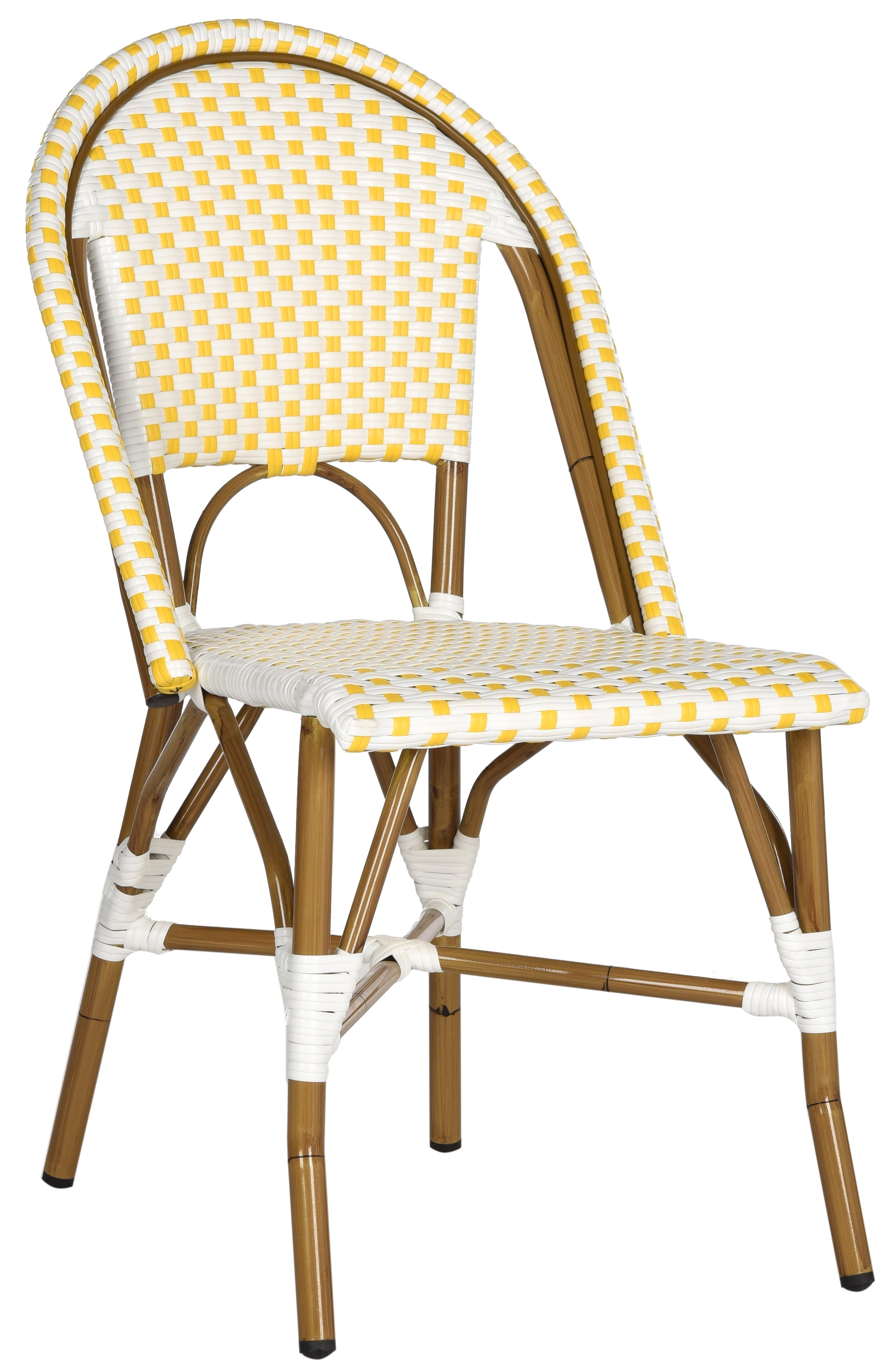 Safavieh Salcha Outdoor Bistro Side Chair, Set of 2 - Yellow/White