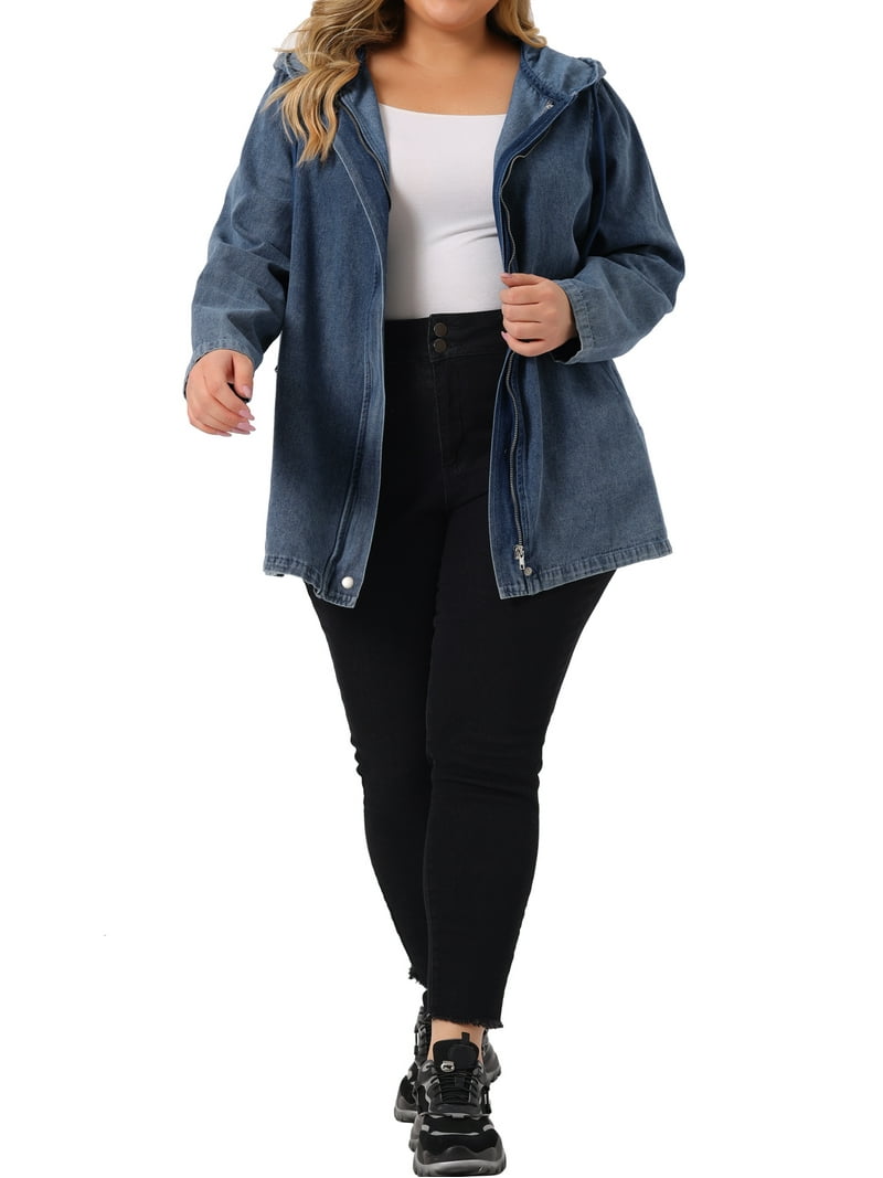 Agnes Orinda Women's Plus Size Layered Drawstring Hooded Utility