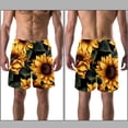 thumbnail image 3 of luoweisi Men's Beach Shorts Quick Dry Swim Trunks with Mesh Lining Sunflower L, 3 of 5