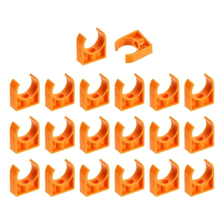 20 Pack Water Pipe Clamps Clips, U-Shaped Tubing Hose Buckles, Irrigation Tube Holder for 25mm OD for TV Trays Tube Hose Hanger Support Tubing, Orange