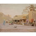 thumbnail image 2 of Jan Ciągliński 18x15 Black Ornate Wood Framed Double Matted Museum Art Print Titled - Marketplace in Bukhara. from the Journey to Turkestan (1912), 2 of 5