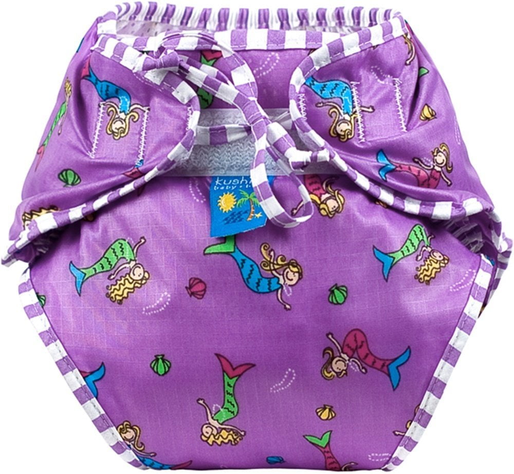 Kushies Reusable Swim Diaper, Mermaids Print, Small