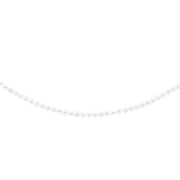 14K Yellow Gold 6-6.5mm White Pearl Bracelet 7" long with Fish Clasp