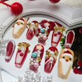 thumbnail image 2 of Ataúd largo navideño BMKKOT de Press on Nails, 10 unidades con lazo 3D, 2 of 8