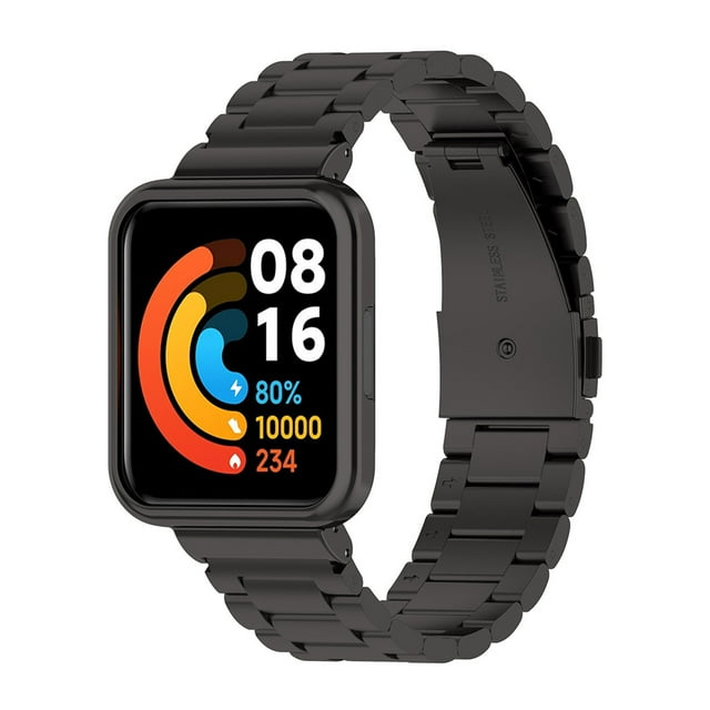Funda con banda de metal compatible con Xiaomi Redmi Watch2 Lite versión internacional Correa de metal con funda protectora