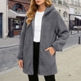 thumbnail image 5 of COMVALUE Womens Oversized Jacket Fuzzy Fleece Zip Up Jacket Warm Winter Coats Faux Fur Coat with Pockets (Grey, L), 5 of 8