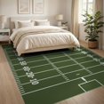 thumbnail image 3 of ODIKA 8'x10' Washable Area Rug Durable, Non-Slip Touchdown Lines Goalpost Motif Rugby Training Football Car Field Playful for Living Room, Under Sectional, Family, 3 of 7