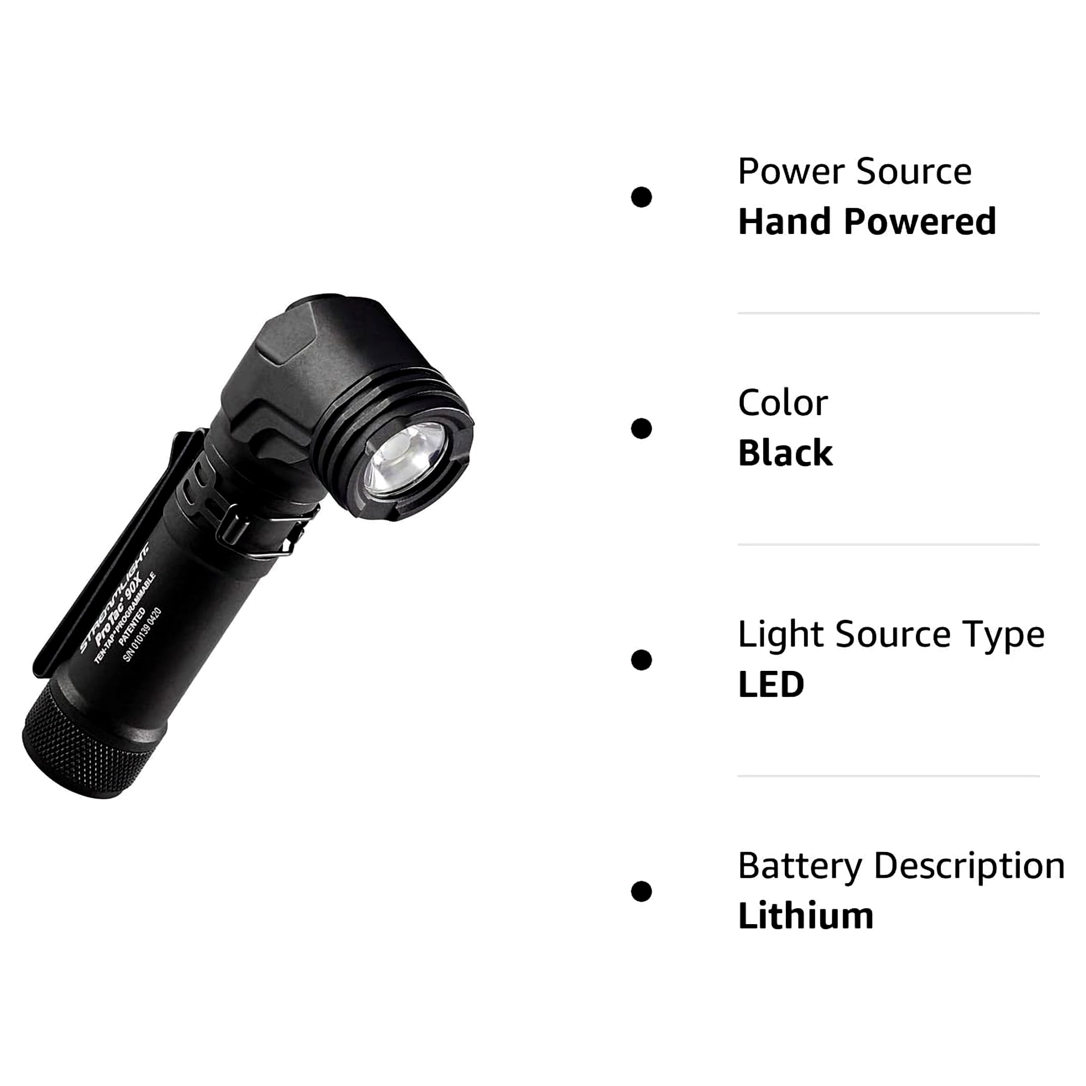 Streamlight ProTac 90X Right Angle Multi-Fuel Tactical Flashlight - Black
