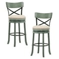 thumbnail image 2 of Furniture of America Zaren Wood Swivel Barstool-Set of 2, Green, 29-in, 2 of 7