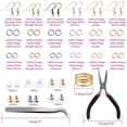 thumbnail image 2 of 2500 piezas de ganchos para aretes, kit para hacer aretes, ganchos para aretes para hacer joyas con anillos de salto, alicates, pinzas, abridor de anillos de salto para hacer joyas y reparar aretes Adepaton WMZL-1079, 2 of 7