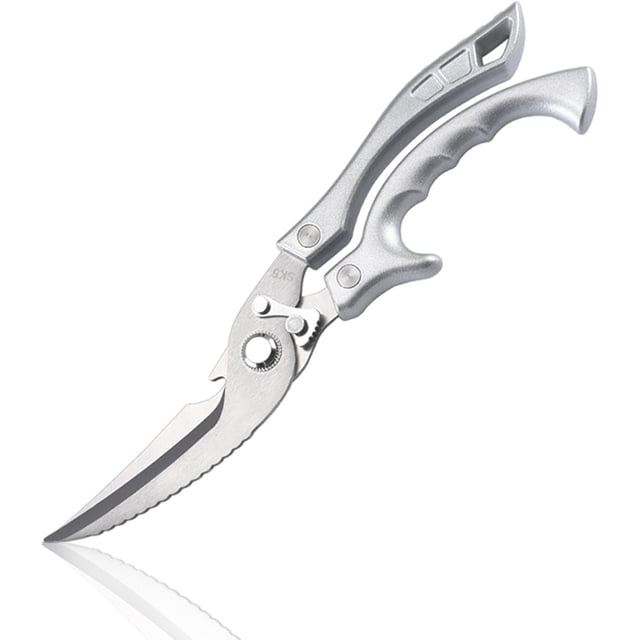 Multifunctional Heavy Duty Kitchen Shears, Stainless Steel Kitchen Scissors, Meat, Bone, Fish, All Purpose Kitchen Scissors for Food with Fish Scaler, Bottle Opener and Safety Lock (1PC)