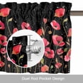 thumbnail image 6 of Spring Floral Valance Curtain Watercolor Red Wildflower Rustic Farmhouse Starry Sky Window Valances Rod Pocket Short Curtains Window Treatments for Kitchen Bedroom Bathroom Laundry 54" x 18", 6 of 9