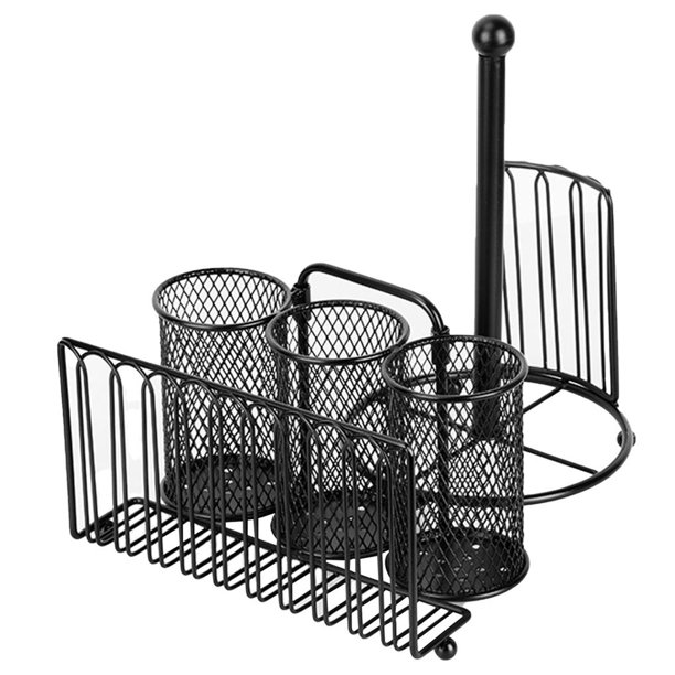 Cesta De Cubiertos De Alta Capacidad Soporte De Almacenamiento De Cubiertos De Hierro Organizador De Cubiertos Decorativo Con Diseño De Malla Toallero De Papel Para Cocina Restaurante Cubiertos Yuarrent HA015605-00