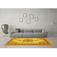 thumbnail image 3 of Ahgly Company Machine Washable Indoor Rectangle Medallion Yellow Traditional Area Rugs, 2' x 5', 3 of 4