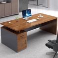 thumbnail image 2 of Computer Study Work Desk Staff Drawers Corner Modern Computer Desk Executive Office Scrivania Angolare Work Furniture HD50WD My Lux Decor Round, 2 of 13