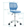 thumbnail image 3 of Pemberly Row Sponge Adjustable Mid Back Swivel Armless Office Chair in Blue, 3 of 11
