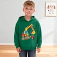 thumbnail image 2 of XUELUO Big Boys Hoodies Long Sleeve Dinosaur Excavator Graphic Solid Pullover Hoodie Funny School Daily Comfort Kids Sweatshirt, 2 of 4