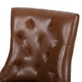 thumbnail image 4 of GDF Studio Maggie Contemporary Faux Leather Tufted Dining Chairs, Set of 6, Cognac Brown and Dark Brown, 4 of 9