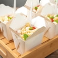 thumbnail image 4 of Restaurantware-Bio Tek 4 x 3.5 x 4 Inch Food Containers, 200 Durable Noodle Boxes - Disposable, Sustainable, White Paper 26-Ounce Takeout Boxes, Square, For Takeouts And Delivery, Or Picnics, 4 of 11