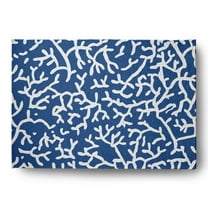 5' x 7' Simply Daisy Seaweed Beach Style Chenille Area Rug, Nautical Navy