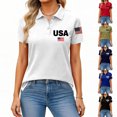 thumbnail image 5 of OIOLOYJM 250th Anniversary Usa Polo Shirts for Women Birthday Patriotic Flag Short Sleeve Tee Shirts Fashion Collared 1776-2026 Shirts M, 5 of 5