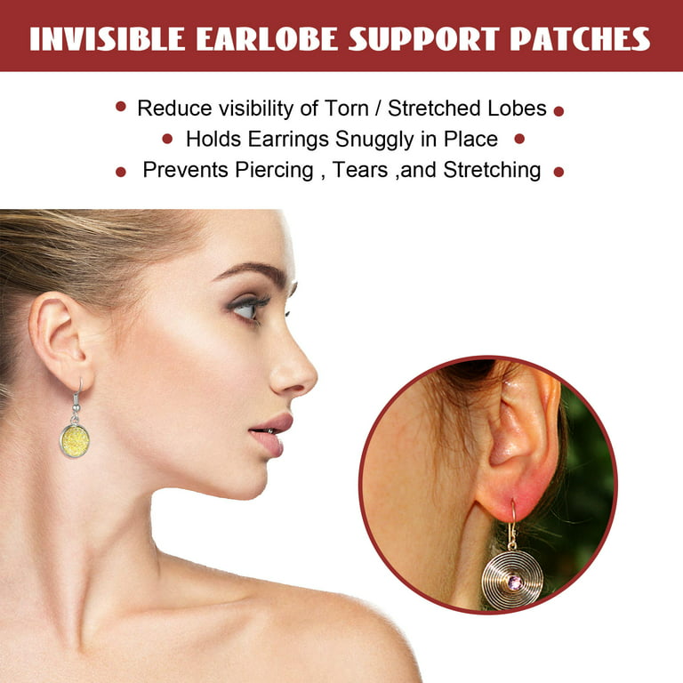 Invisible Earlobe Support Patches,clear Earring Support Patches,earring  Backs For Droopy Ears,ear Care Products For Stretched Ear Lobes (50 Patches)