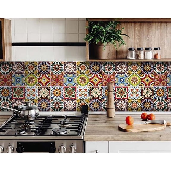 5 x 5 in. Mediterra Yellow Mosaic Peel & Stick Tiles