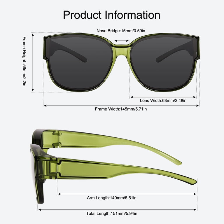 TINHAO Polarized Sunglasses Over Glasses for Women Men, Fit  display picture 2
