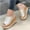 Beige, variant on Kayannuo Summer Slippers for Women Clearance Indoor Outdoor Summer Womens Fashion Slope Heel Thick Bottom Flip Flop Solid Shoes Sandals Gifts for Women