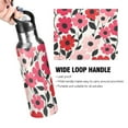 thumbnail image 4 of Yayeee 33oz Double Wall Stainless Steel Water Bottle with Flip Straw, Pink and Red Flowers, 4 of 7