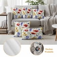 thumbnail image 6 of Spring Floral Pillow Covers 2 Pack Watercolor Yellow Blue Red Poppy Flower Pillowcase Waterproof Outdoor Throw Pillow Cover for Patio Garden Square Cushion 16”x16”, 6 of 9