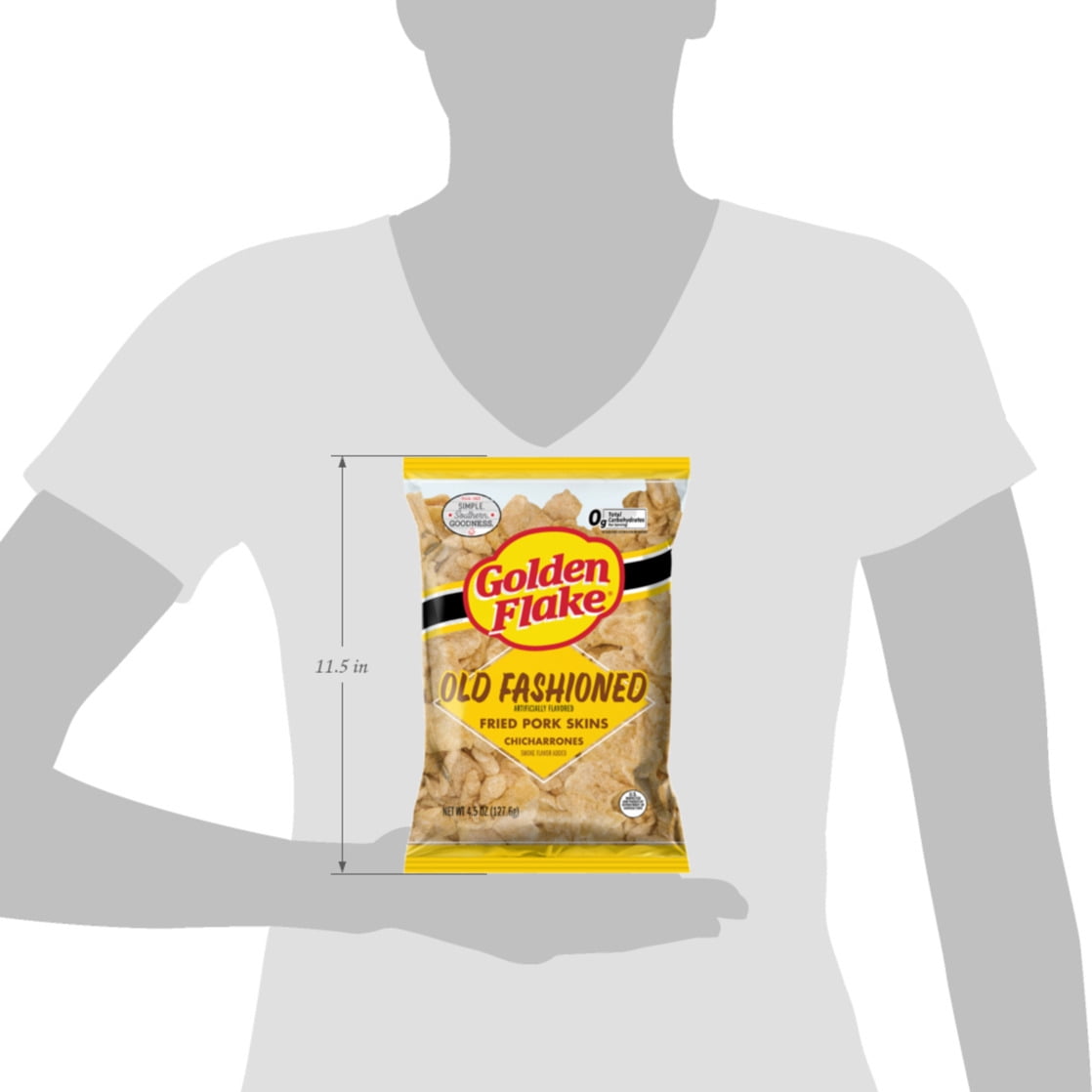 (3 pack) 4.5 oz Golden Flake Old Fashioned Pork Skins