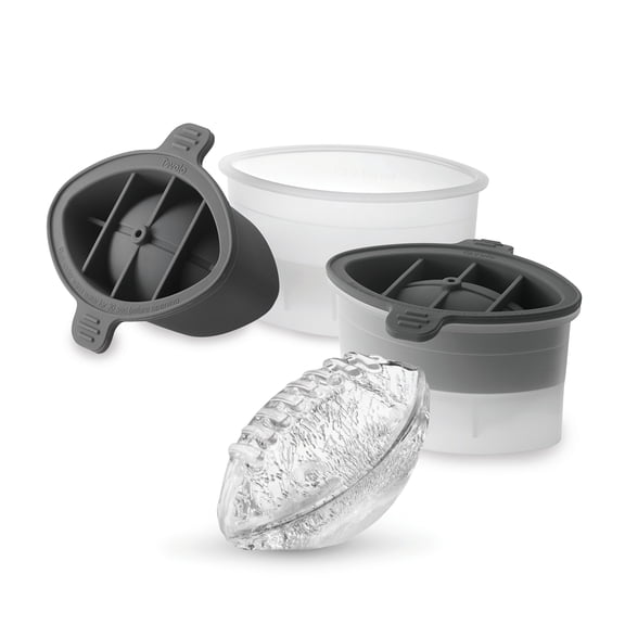 Tovolo Football Ice Molds Set of 2 Craft Sphere BPA-Free, Charcoal