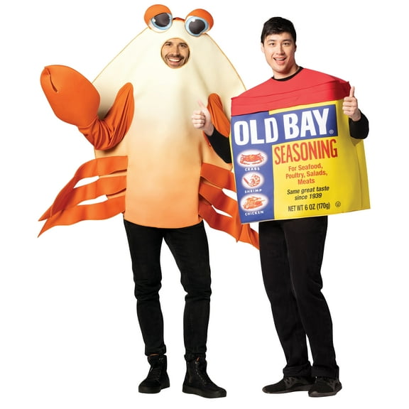 Rasta Imposta Old Bay Seasoning & Bay Crab Halloween Couples Costume Set, Men and Women's, Multicolor, Adult One Size, 20031
