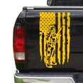 thumbnail image 1 of Soldier Enlisted Man Veteran Retired U.S. Army USAF USMC Distressed American USA US Flag Truck Tailgate Vinyl Decal Fits Most Pickup Trucks Military Sticker (11" x 20", Yellow), 1 of 8