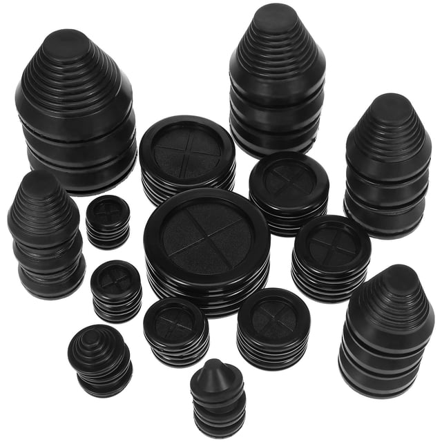 TEHAUX 42Pcs Rubber Hole Plugs Black Dual Sided Grommets for Wire Protection and Easy Installation