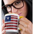 thumbnail image 2 of 3drose, National Flag of Liberia Painted onto a Brick Wall Liberian, 11oz Two-tone Yellow Mug, 2 of 6