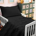 thumbnail image 3 of Ntbay 4 Piece Microfiber Toddler Bedding Set, Ultra Soft and Breathable Crib Sheet Set, Includes Quilted Comforter, Fitted Sheet, Flat Top Sheet and Envelope Pillowcase, Black, 3 of 5