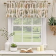 thumbnail image 3 of Brown Summer Botanical Valances for Windows, Decorative Rod Pocket Window Valance Curtains, Tropical Plants Farmhouse Short Curtain Drapes for Kitchen/Bathroom/Living Room, 2 Panels, 60" W x 18" L, 3 of 8