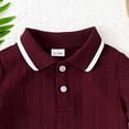 thumbnail image 6 of WUANDIXFA Toddler Baby Boys Clothes Summer Outfits Polo Shirt Shorts Set 2Pcs Boys Clothing Sets 12 Month-5T (Wine, 9-12 Months), 6 of 7