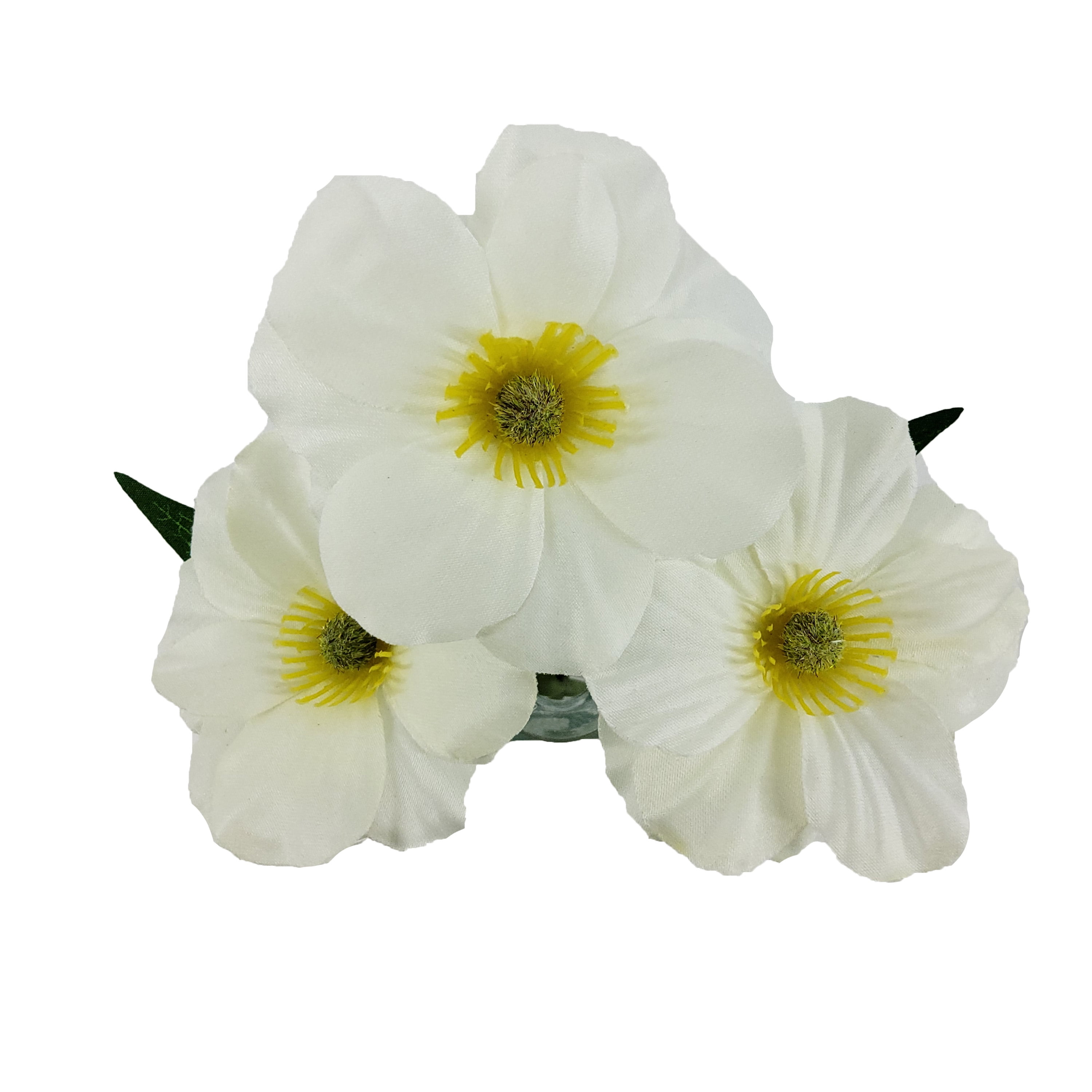 Mainstays 9 in Indoor Artificial Magnolia in Glass Vase, White