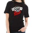 thumbnail image 3 of Big Size King of Cards Designed Unisex Short Sleeve Cotton Jersey T-Shirt - Black XL, 3 of 4