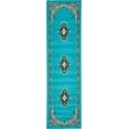 thumbnail image 1 of Unique Loom 3134470 Area Rug, 2 Feet 2 Inch x 8 Feet 2 Inch, Turquoise/Ivory, 1 of 4