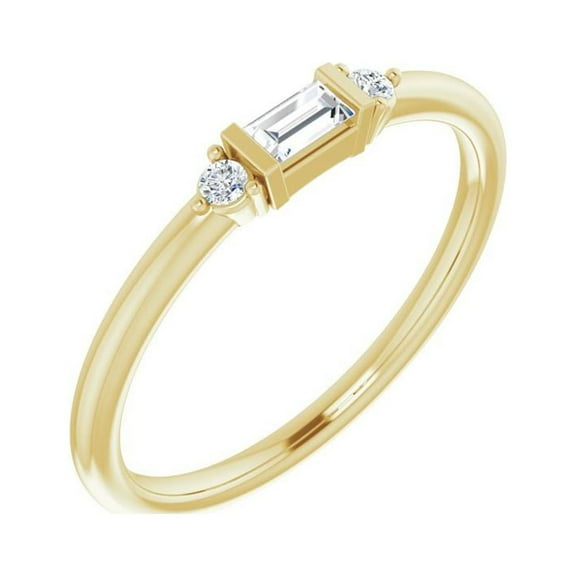 14k Yellow Gold Polished 0.13 Carat Diamond Band Size 7 Jewelry for Women - 1.9 Grams