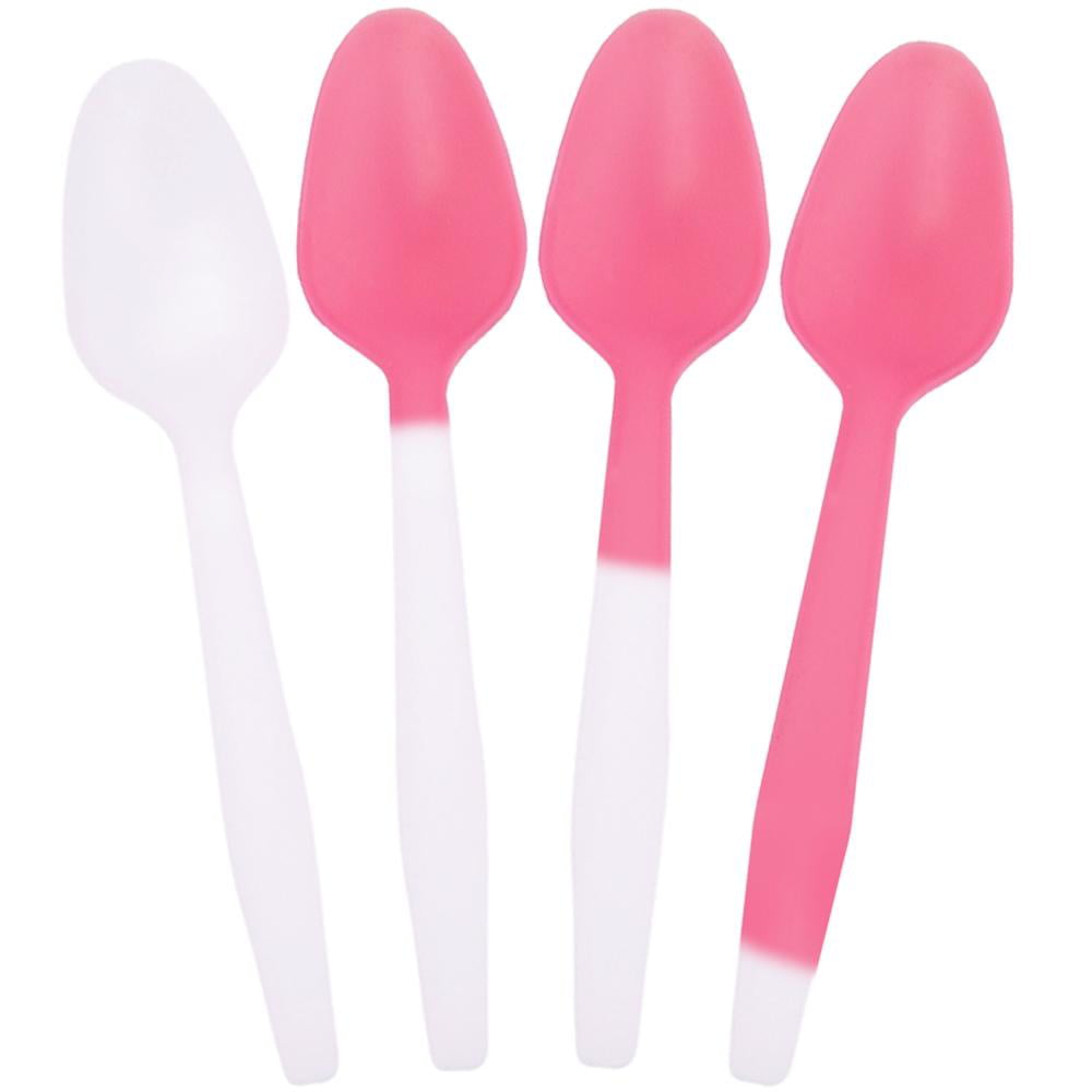 Slim Spadey Disposable Spoons & Ice Cream Sampl    e Spoons Details about   Red Plastic Spoons
