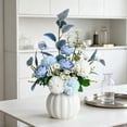 thumbnail image 5 of BiFandian Nordic Style Artificial Potted Flower, Faux Floral Arrangement in Ceramic Vase Planter, Lifelike Home Centerpiece Accent for Living Room Dining Table Shelf Decoration, 5 of 6