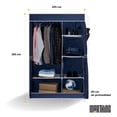 thumbnail image 3 of Closet Armable Ropero Pequeño de 2 Secciones Largo 105cm Azul 165*105*45cm Marthing Ropero Multifuncional Gran Capacidad para Mudanzas y Espacios Temporales Armario Portatil Facil de Armar, 3 of 11